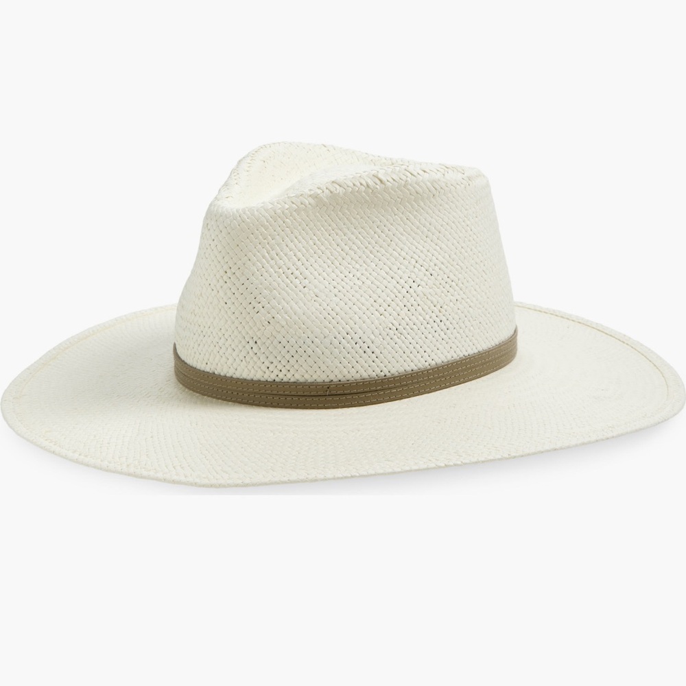 Janessa Leone Jude Bleach Straw Fedora Sun Hat M